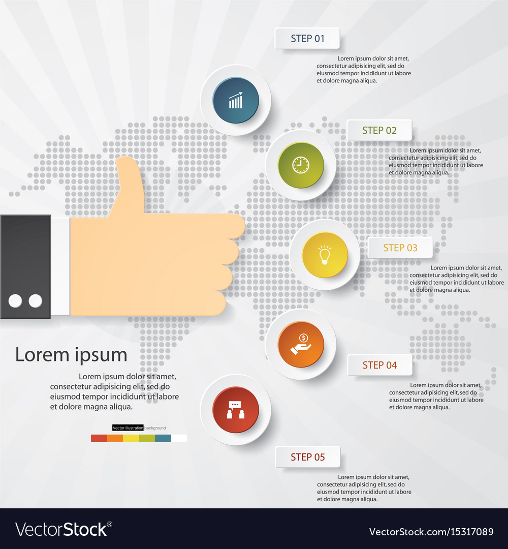 5 Steps Presentation Template - Data & Progress