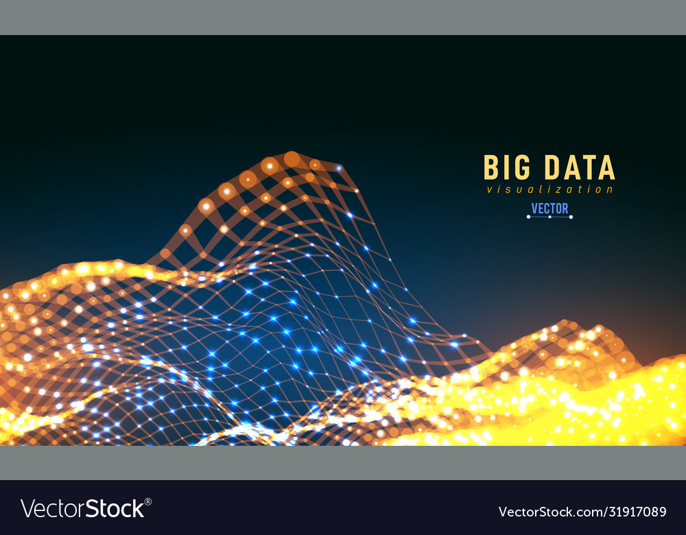 Abstract 3d big data visualization tangled vector image Abstract 3d big data visualization tangled