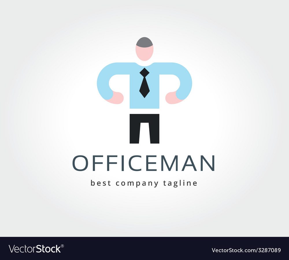 Abstract office man logo icon concept logotype