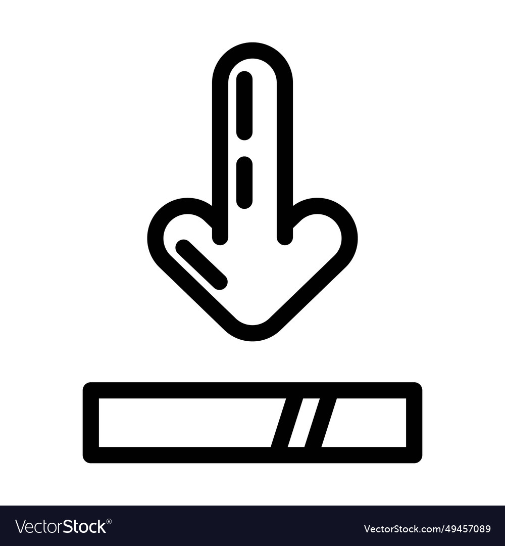 Arrow pointing loading process line icon Vector Image