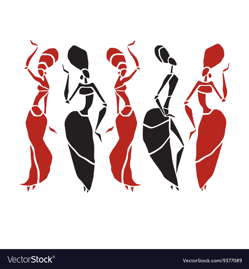 Beautiful dancers silhouette