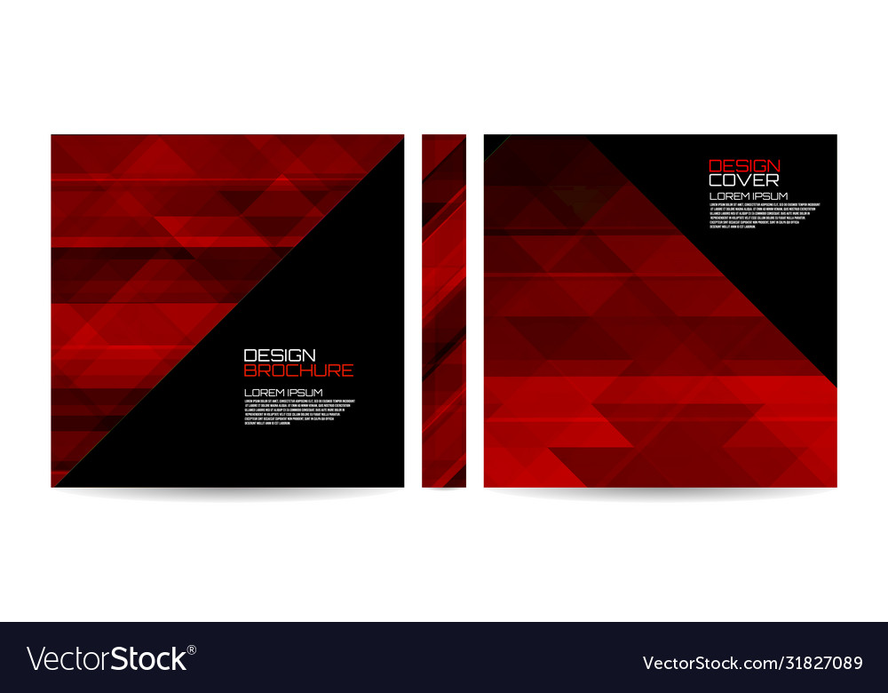 Brochure template with red striped overlapping