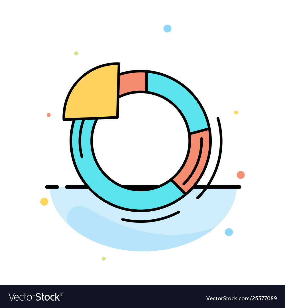 Graph circle pie chart abstract flat color icon vector image Graph circle pie chart abstract flat color icon