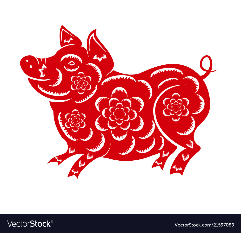 Happy chinese new year 2019 of the pig lunar vector image Happy chinese new year 2019 of the pig lunar