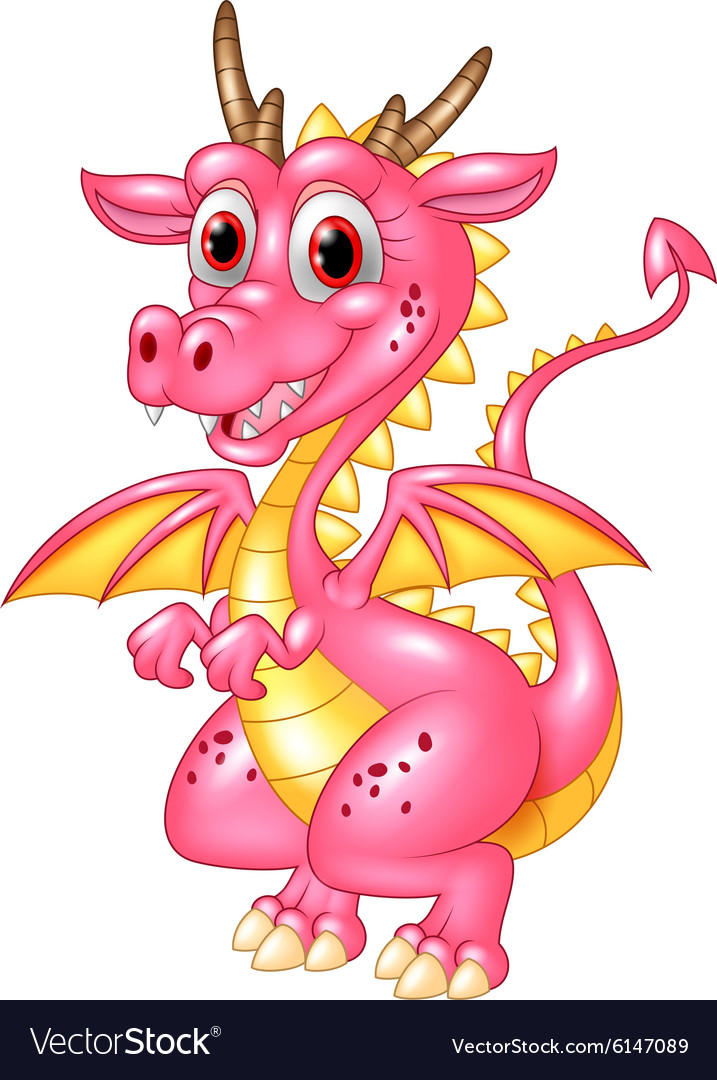 Happy dragon isolated on transparent background