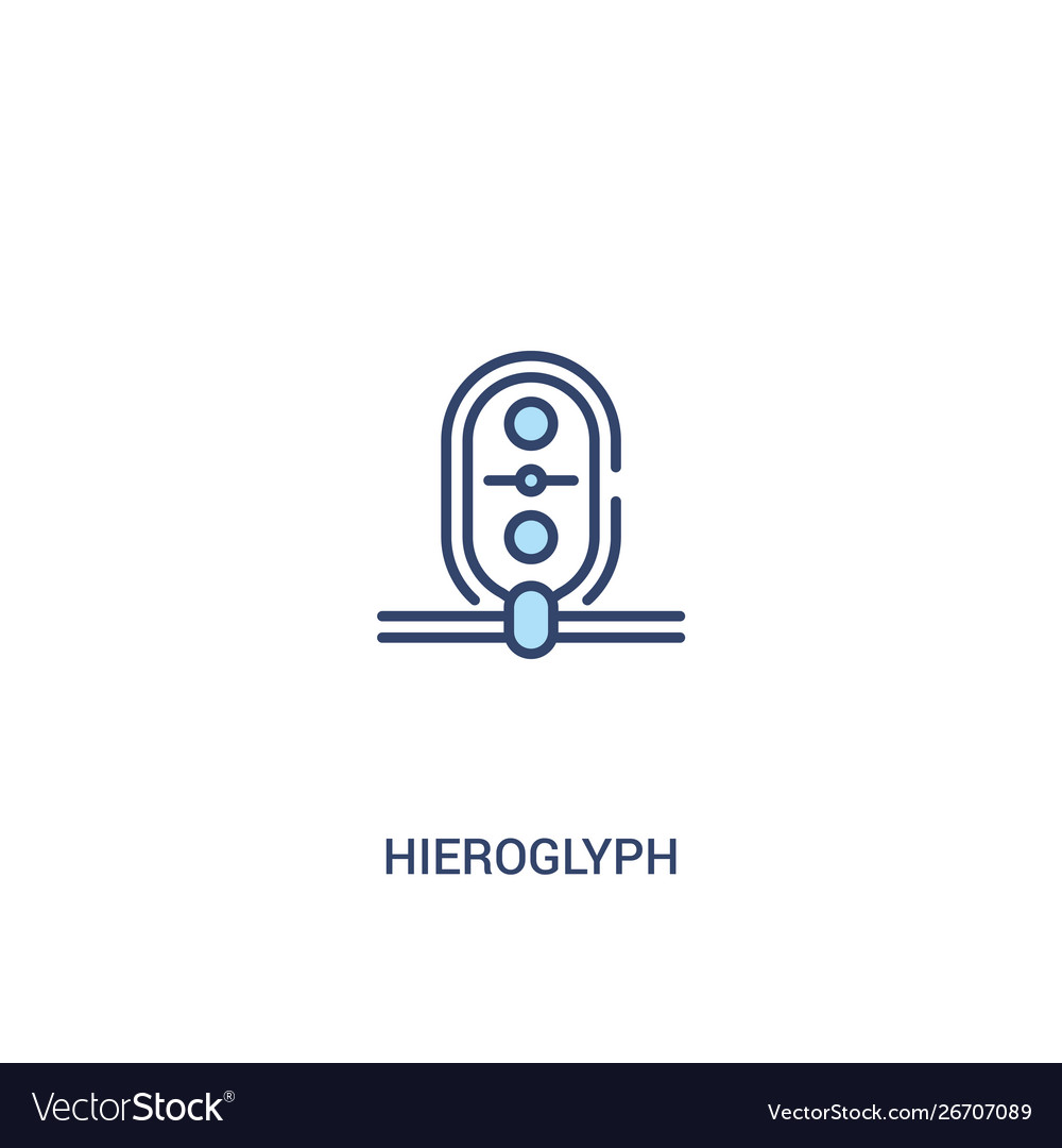 Hieroglyph concept 2 colored icon simple line vector image Hieroglyph concept 2 colored icon simple line