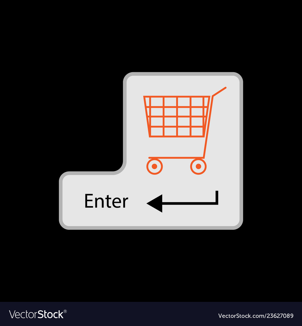 Input key with shopping cart image Vector Image Input key with shopping cart image