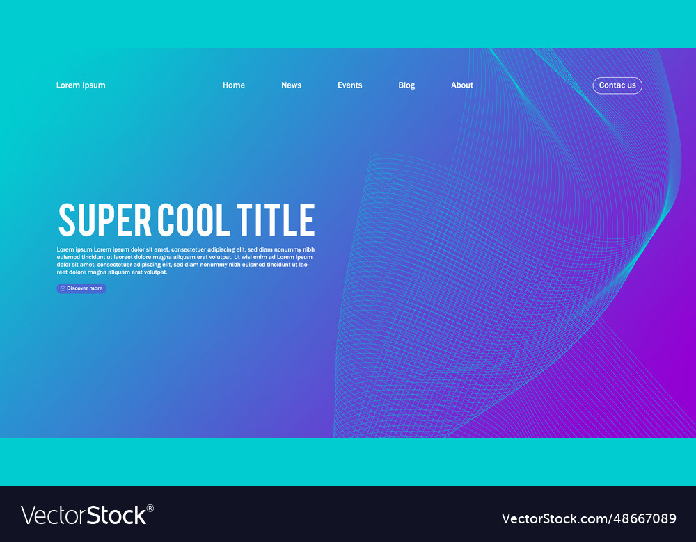 Landing page abstract design template for website vector image Landing page abstract design template for website
