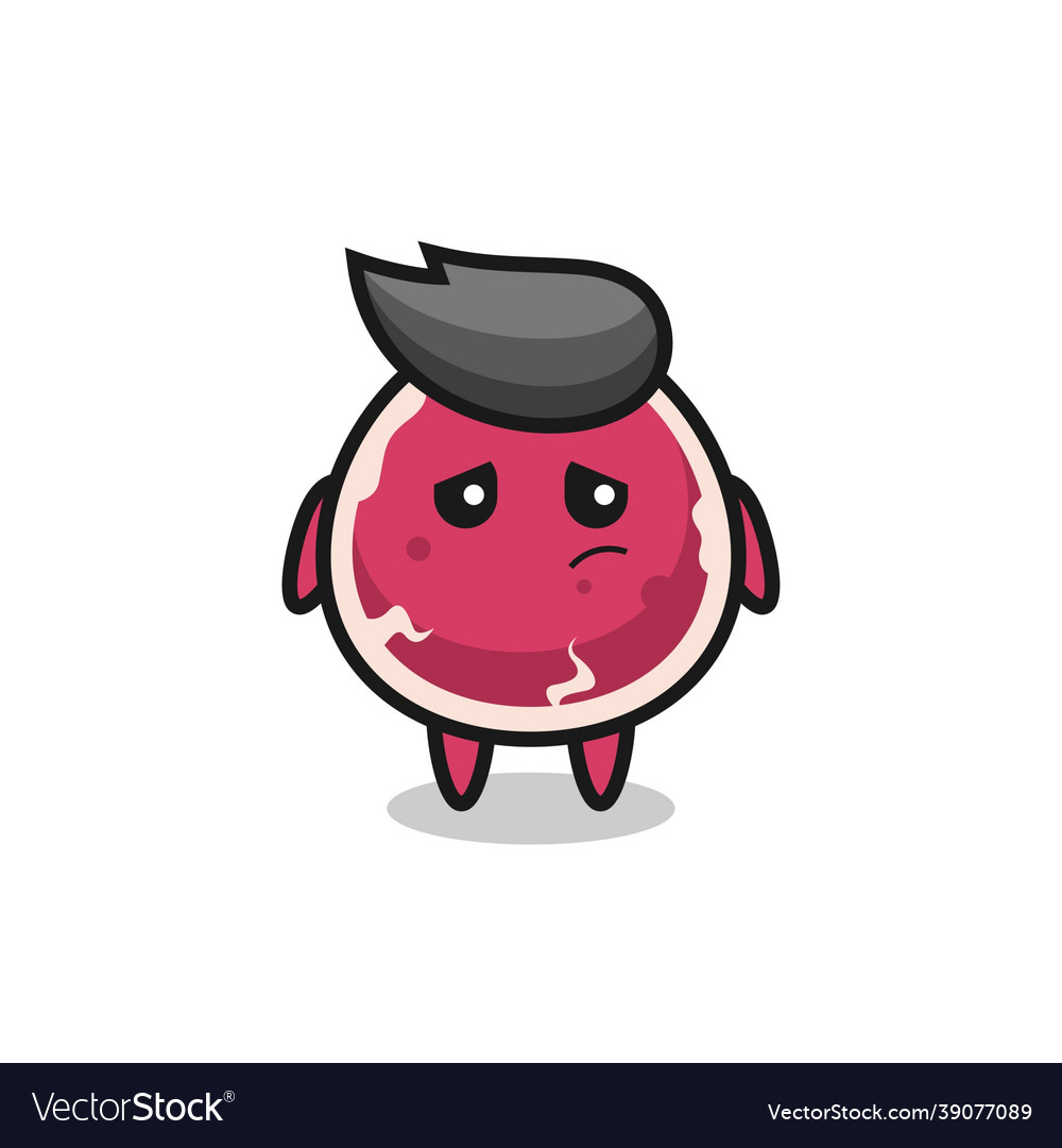 Lazy gesture of beef cartoon character vector image Lazy gesture of beef cartoon character