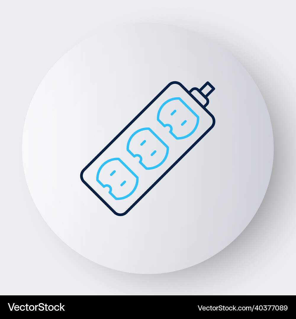 Line electric extension cord icon isolated Vector Image