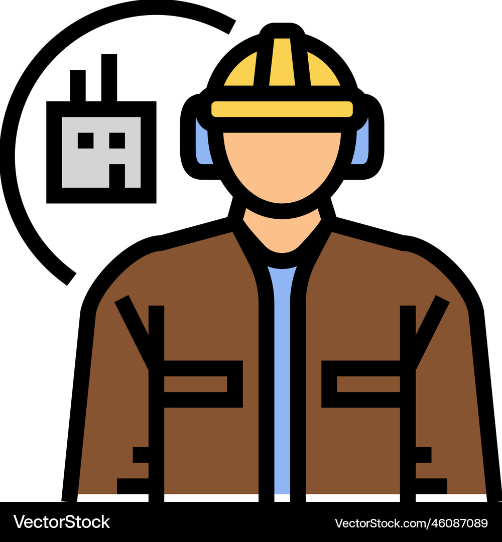 Manufacturing engineer technology color icon Vector Image