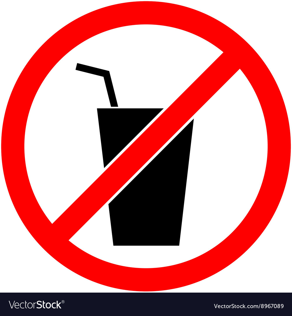 No drink sign flat design Royalty Free Vector Image