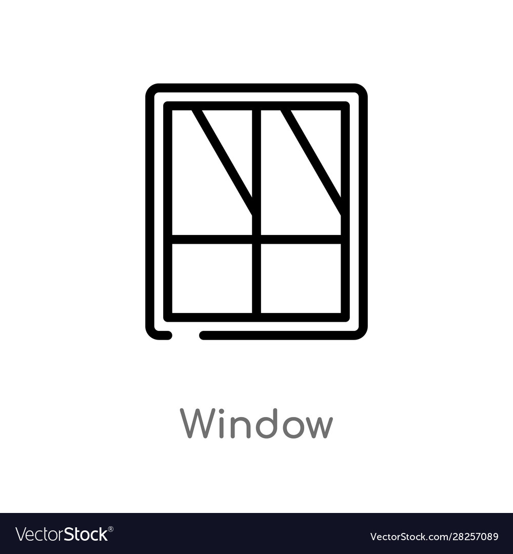 Outline window icon isolated black simple line