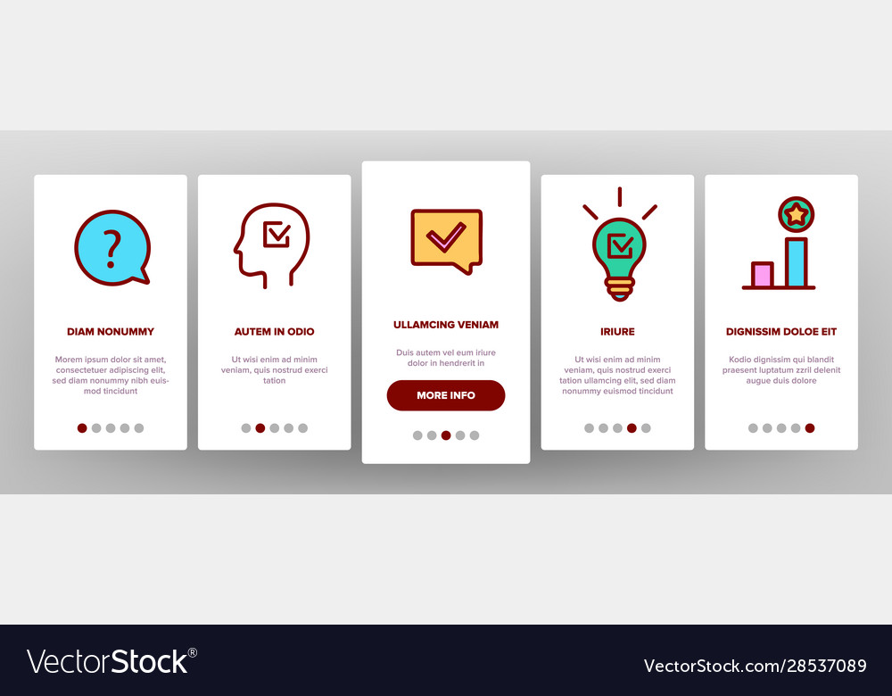 Quiz game onboarding icons set vector image Quiz game onboarding icons set
