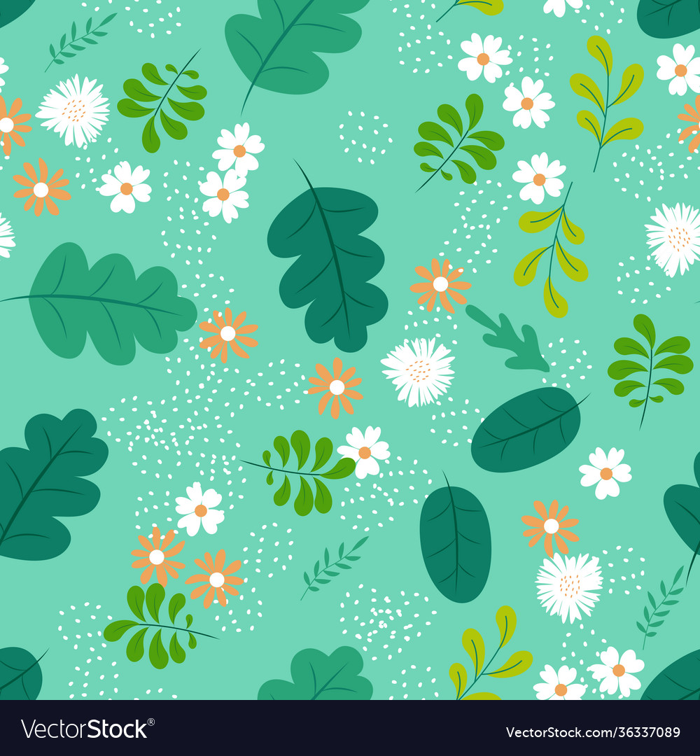 Seamless pattern background with simple flower vector image Seamless pattern background with simple flower