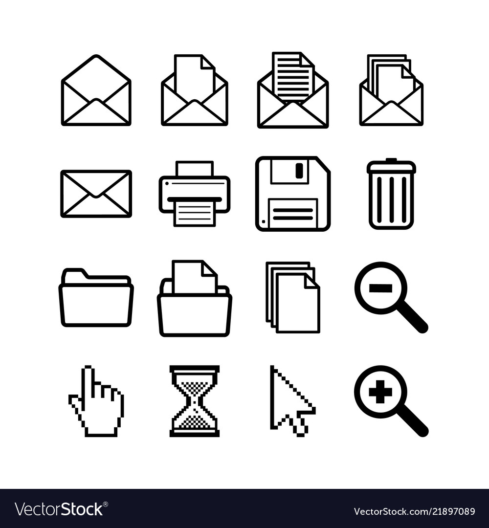 Set general user interface pictograms Vector Image Set general user interface pictograms