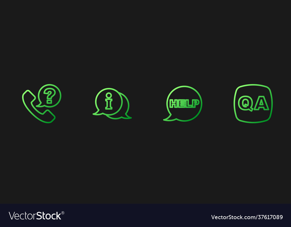 Set line speech bubble with text help telephone