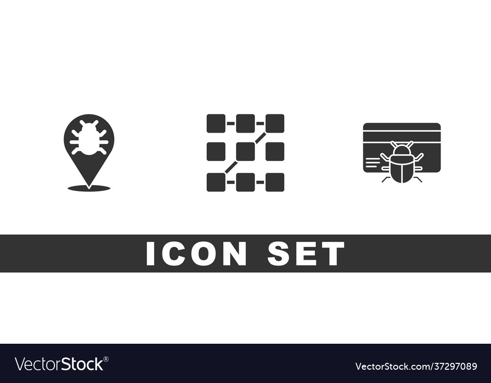 Set system bug graphic password protection vector image Set system bug graphic password protection