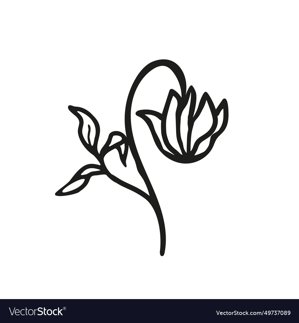 Spring abstract flower simple icon line Vector Image Spring abstract flower simple icon line