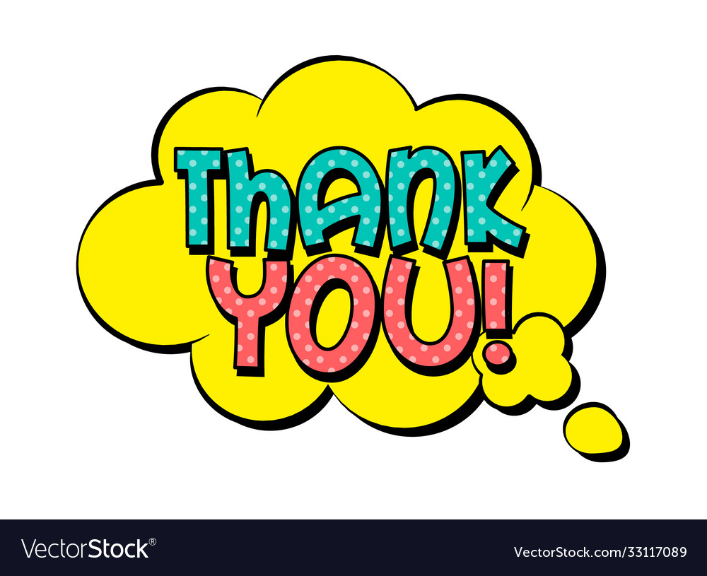 Thank you speech bubble in retro style Royalty Free Vector