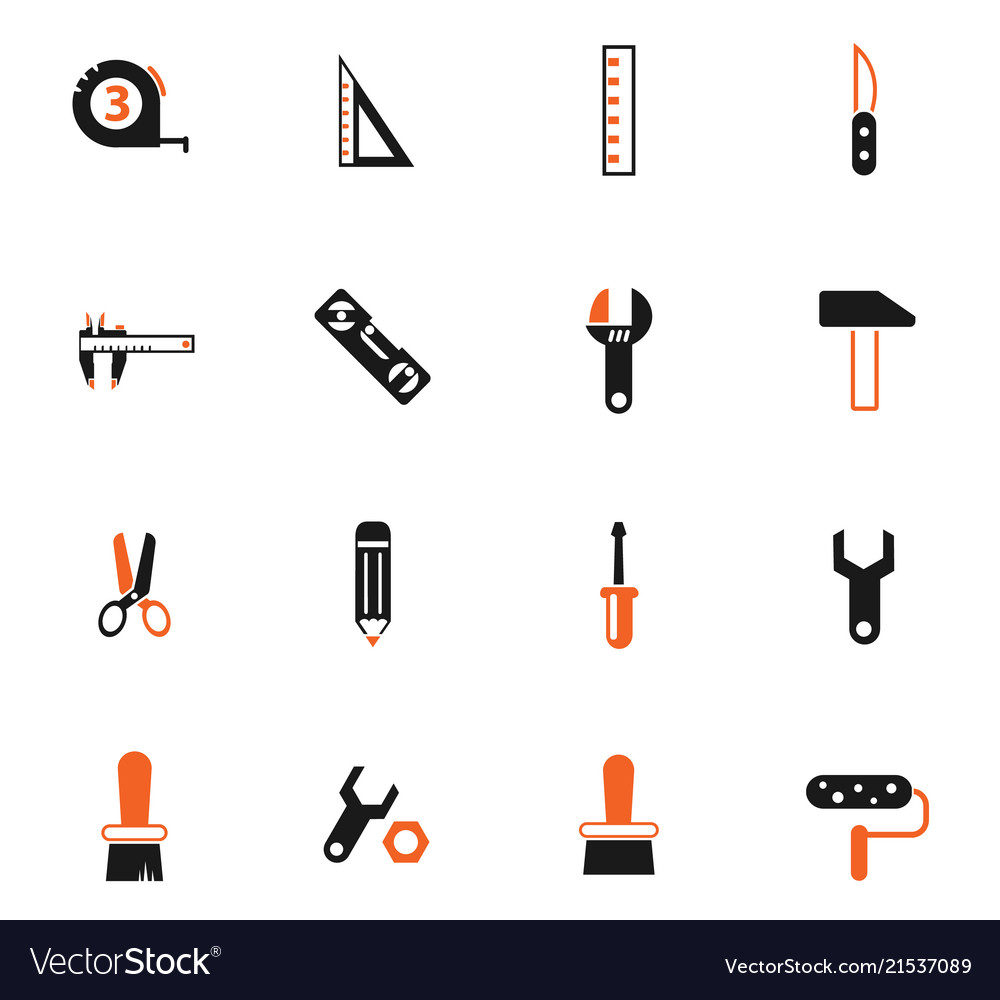 Work tools color icon set