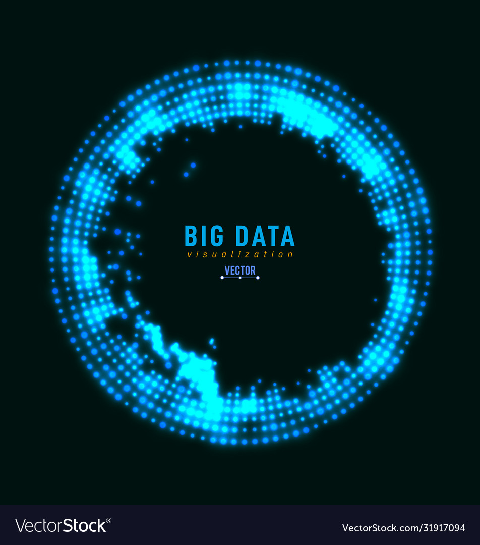 Abstract 3d big data visualization tangled vector image Abstract 3d big data visualization tangled