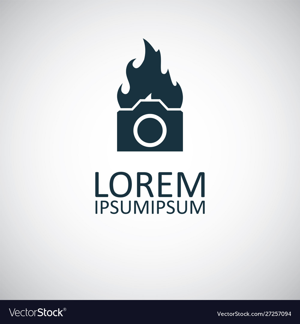 Camera flame icon for web and ui on white