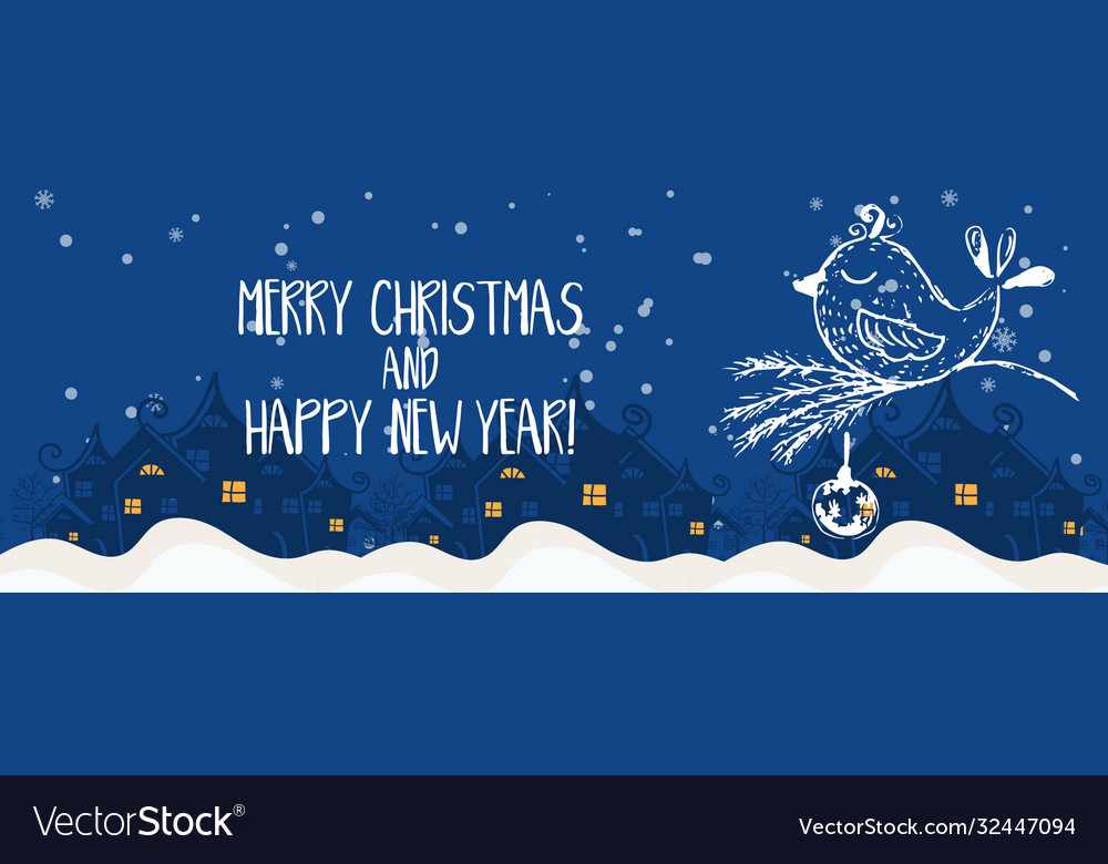 Cartoon banner for holiday theme with bird