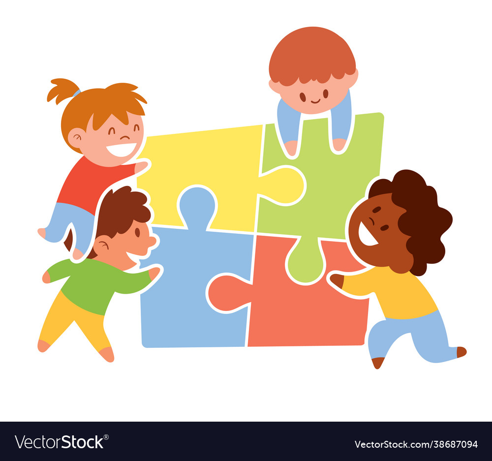 Children different nationalities put together vector image Children different nationalities put together