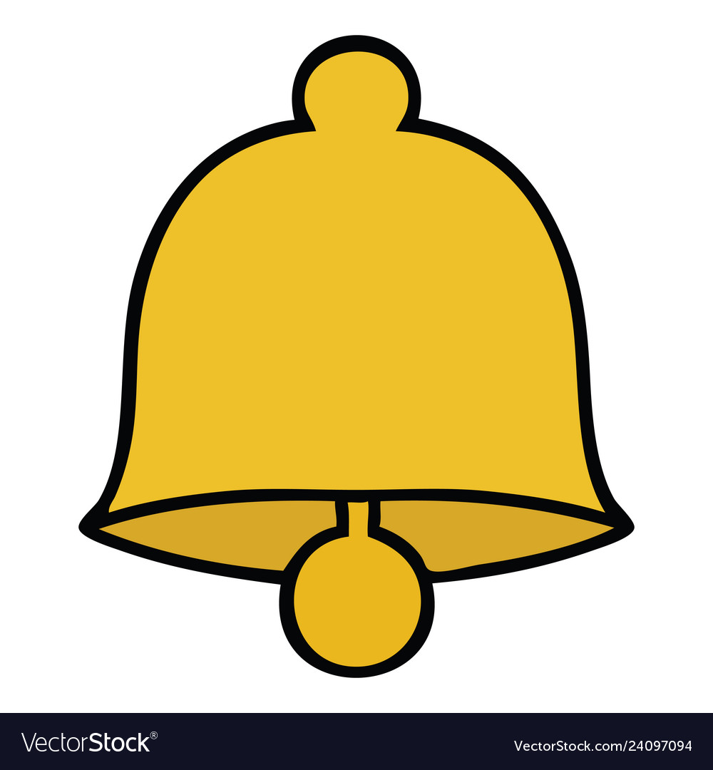 Cute cartoon brass bell Royalty Free Vector Image