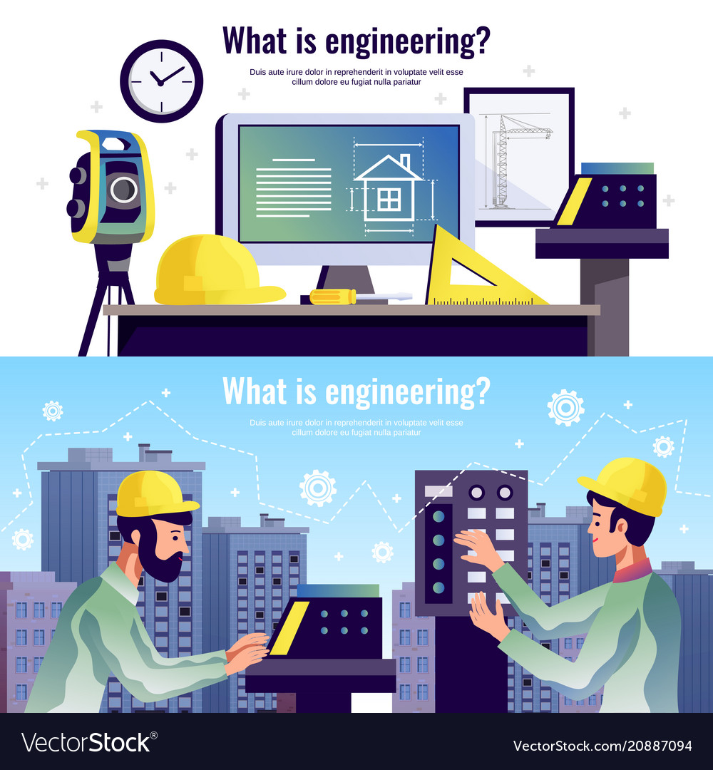 Engineering horizontal banners Royalty Free Vector Image