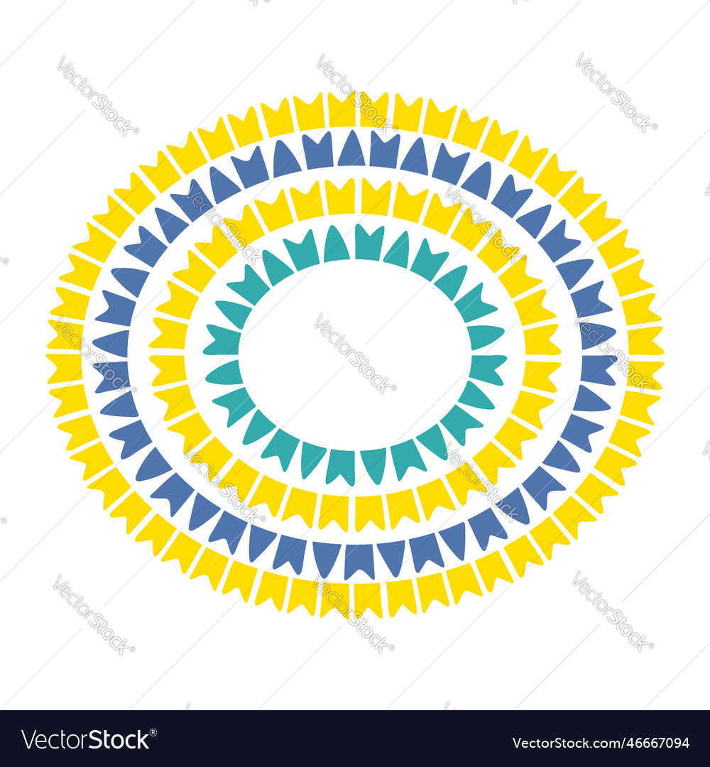 Flags bunting oval frame border isolated Vector Image