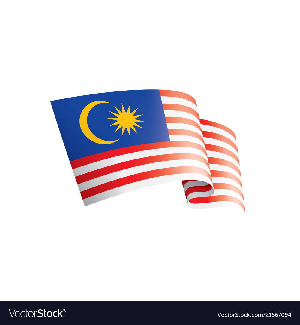 Malaysia flag on a white Royalty Free Vector Image