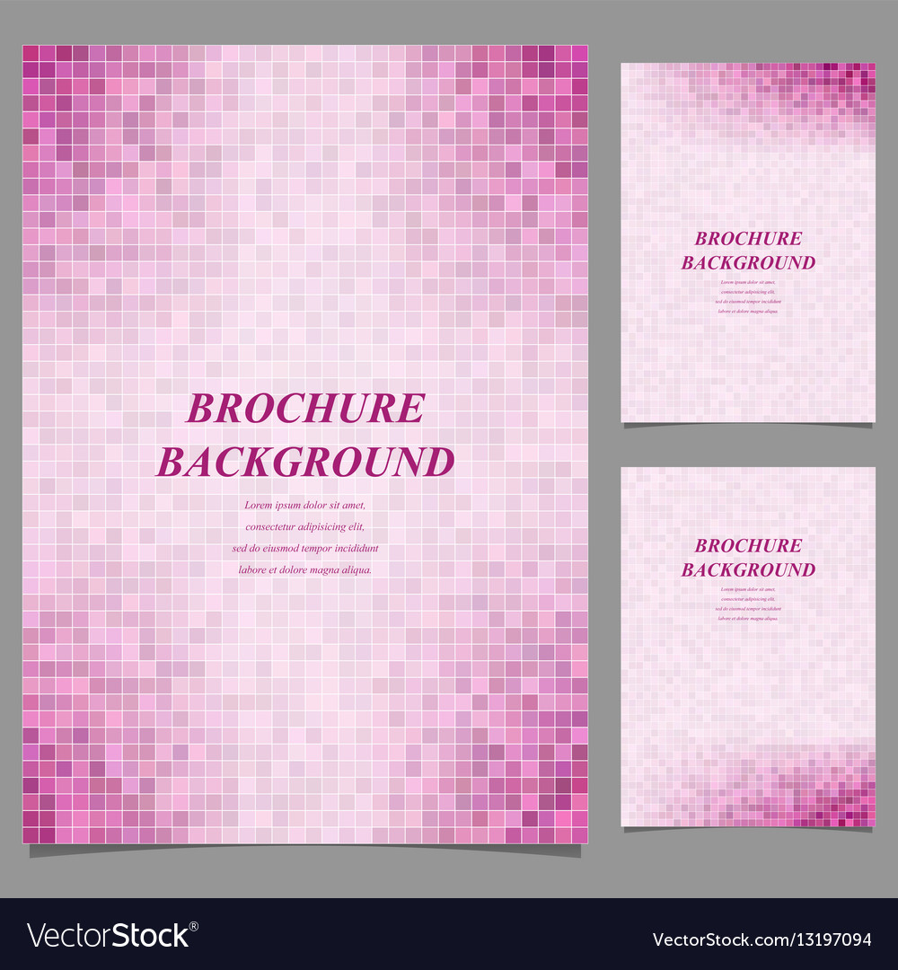 Modern square pattern brochure background set