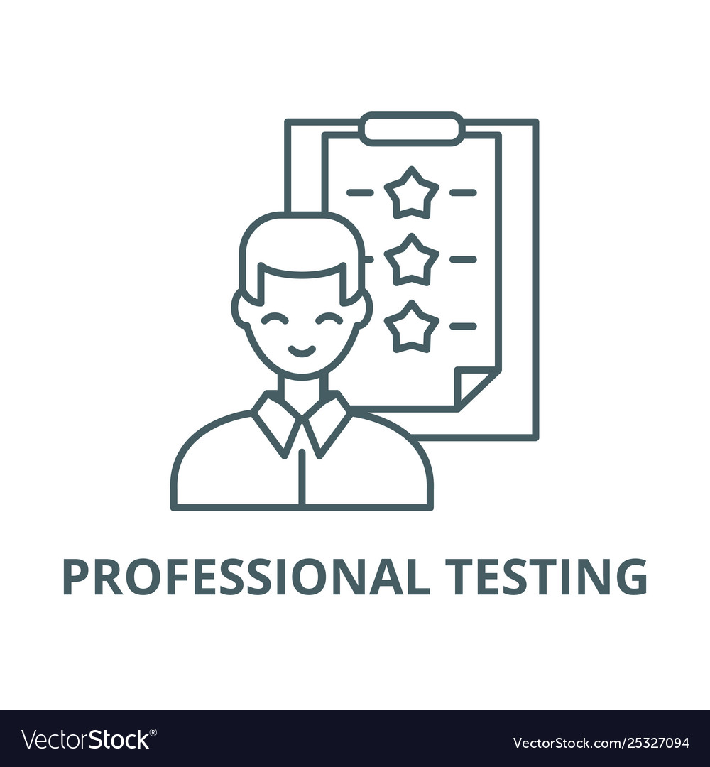 Professional testing line icon linear vector image Professional testing line icon linear