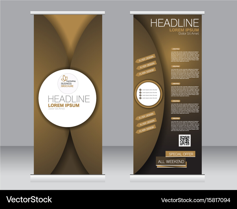Roll Up Banner Stand Template Royalty Free Vector Image