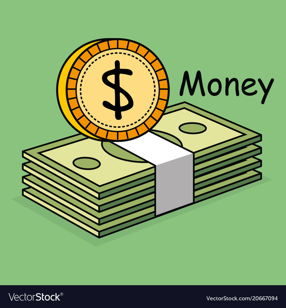 Save money coins and bills Royalty Free Vector Image