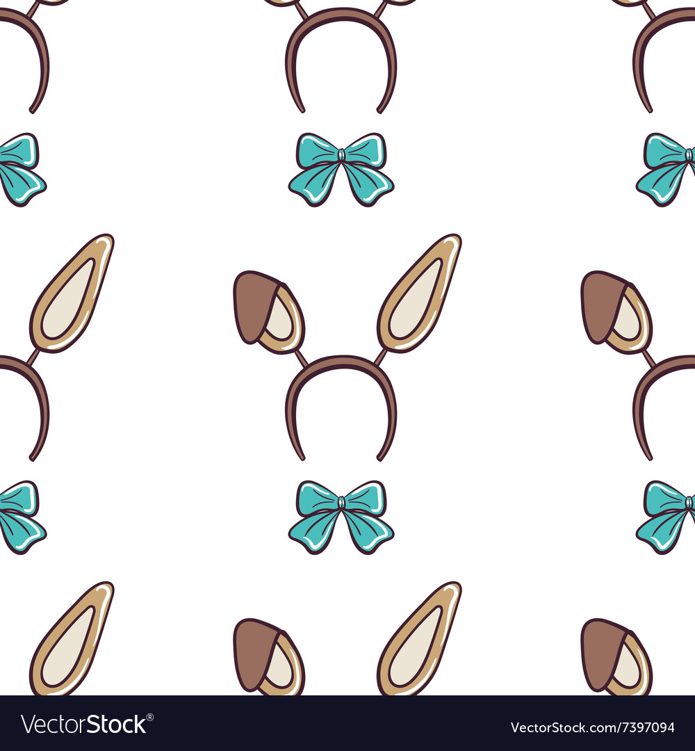 Seamless pattern rabbit ears