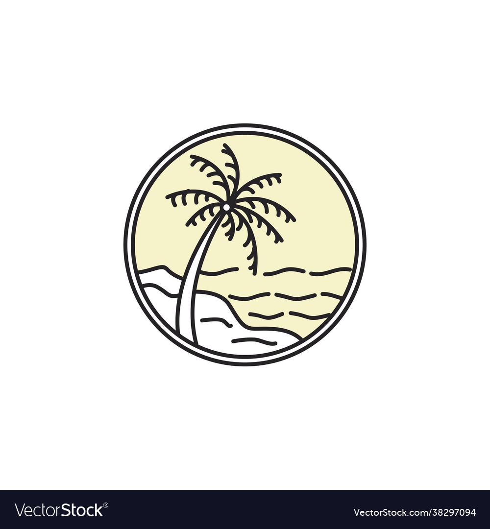 Tropical emblem logo Royalty Free Vector Image