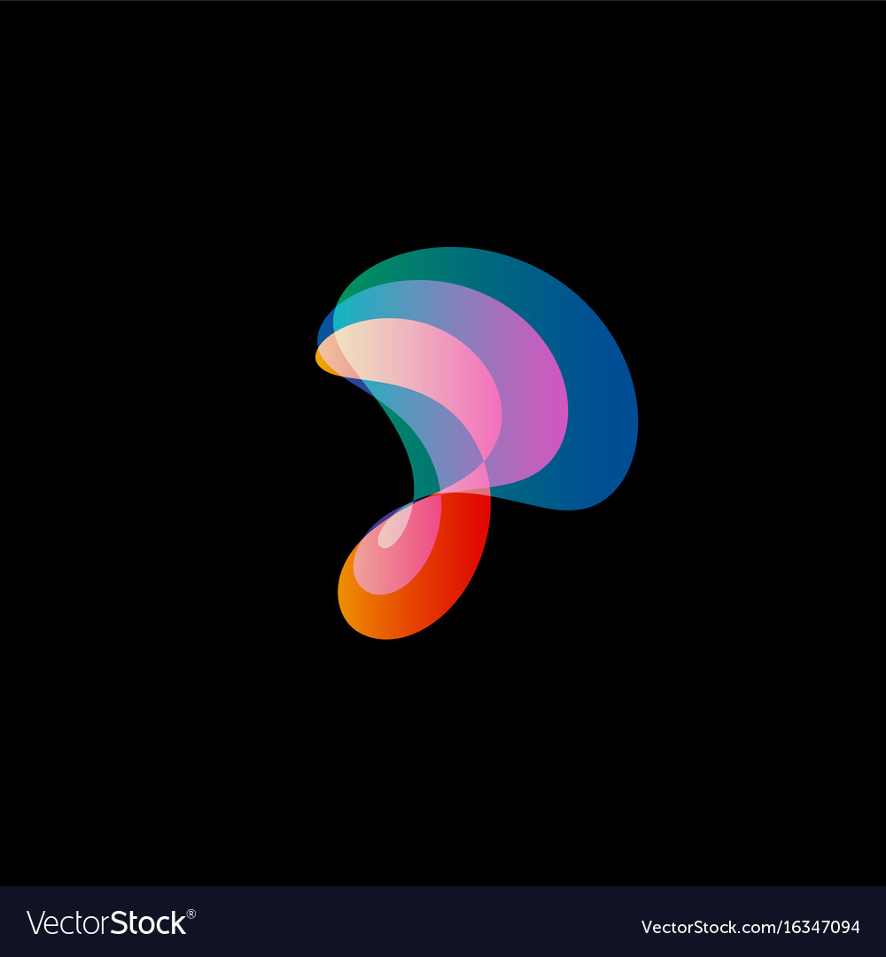 Wavy abstract logo smooth gradients