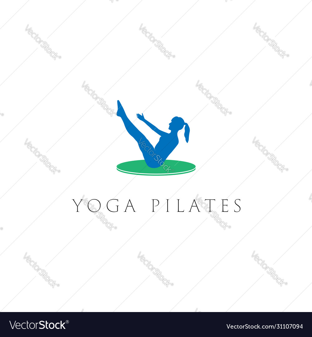 Yoga Sitting Pilates Woman Silhouette Logo Design Vector Image 7700