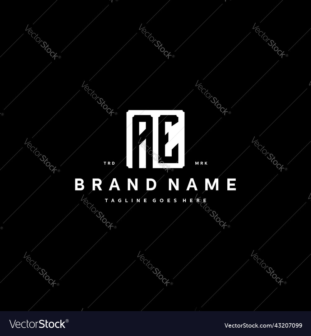 Ae monogram logo design with square rectangular
