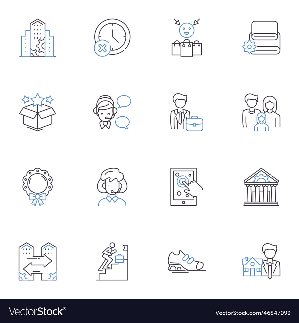 Artistic expression line icons collection Vector Image