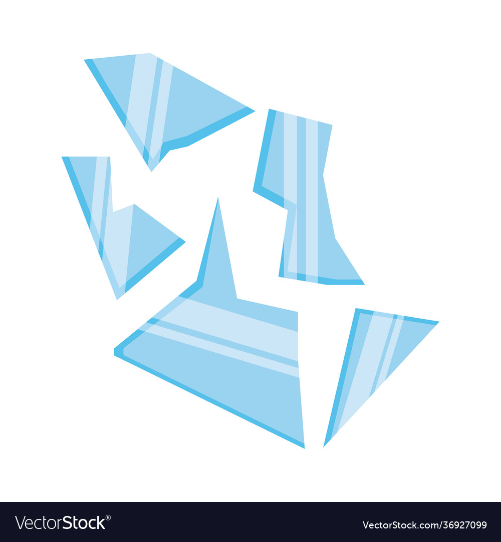 Broken glass pieces Royalty Free Vector Image - VectorStock