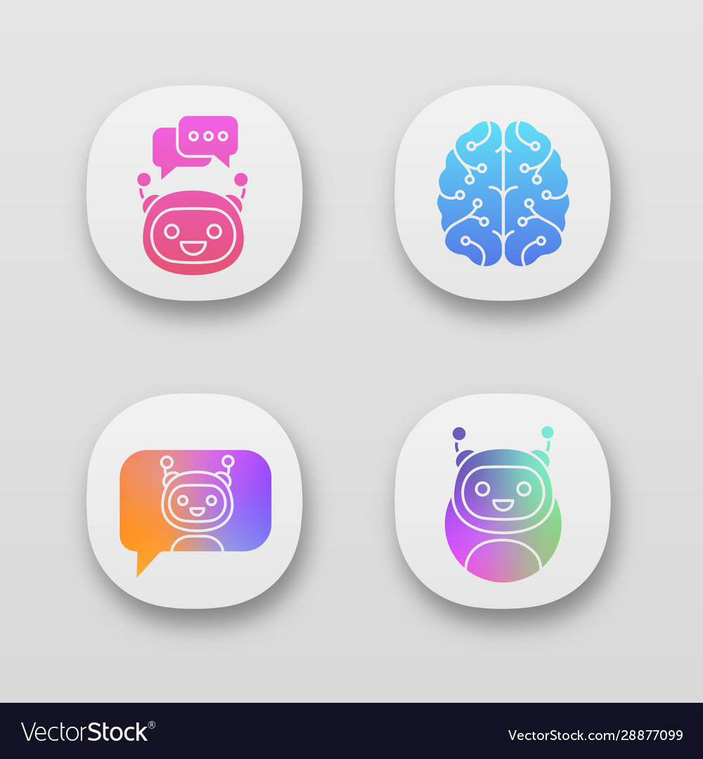 Chatbots app icons set