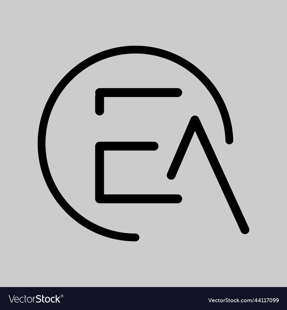 Ea monogram logo letter linked circle simple