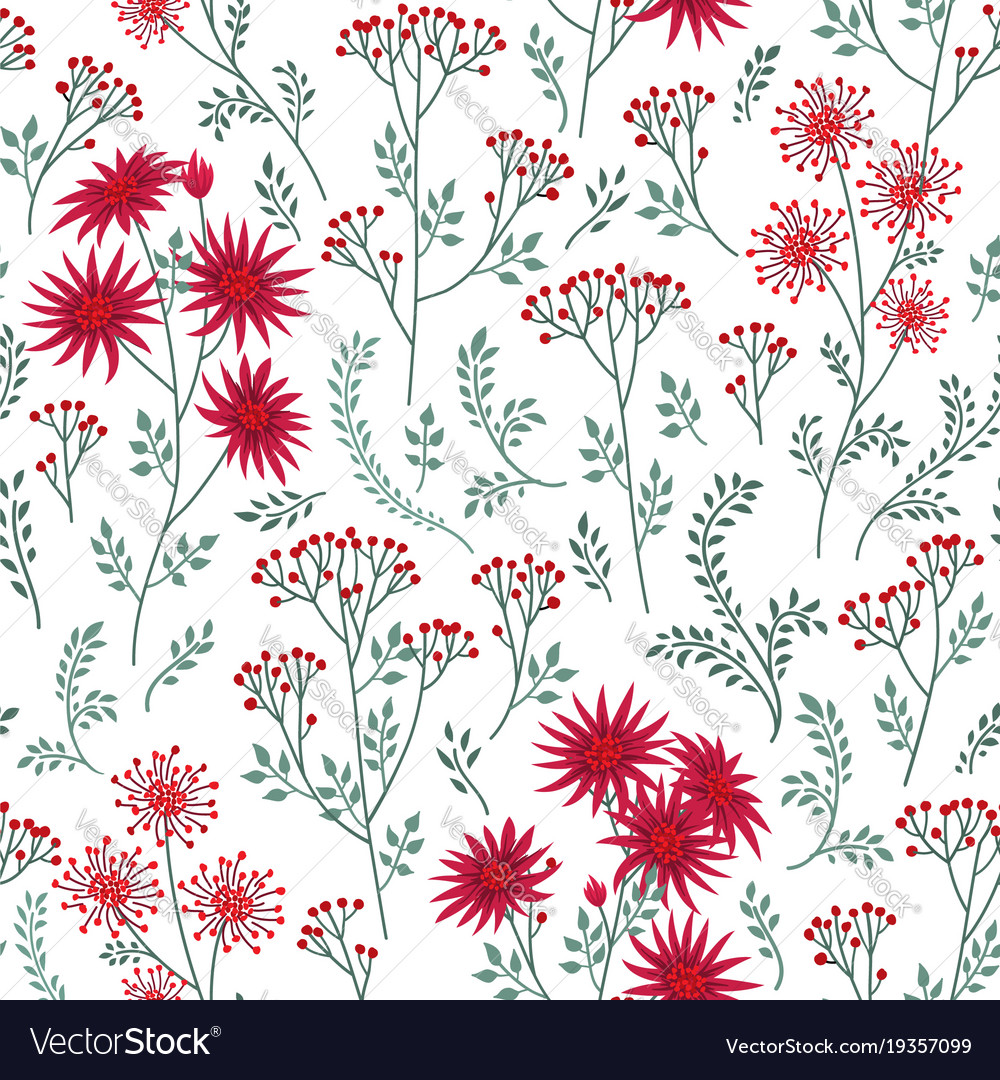 Floral summer pattern leaves and flowers nature