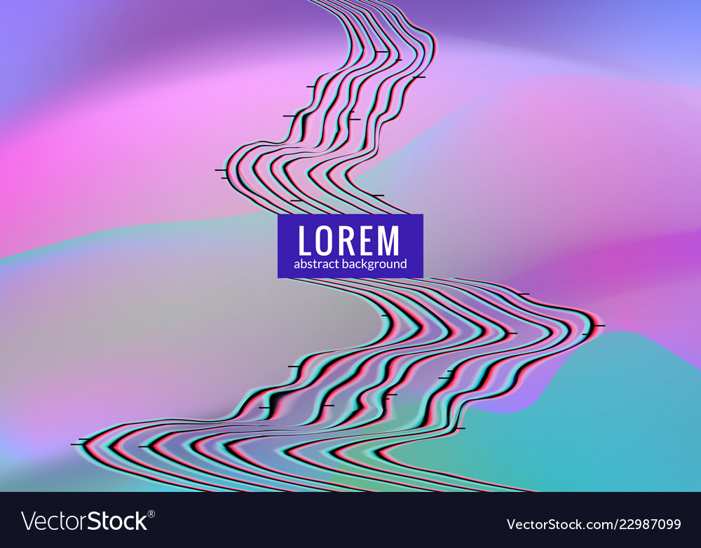 Glitch waves gradient background design vector image Glitch waves gradient background design