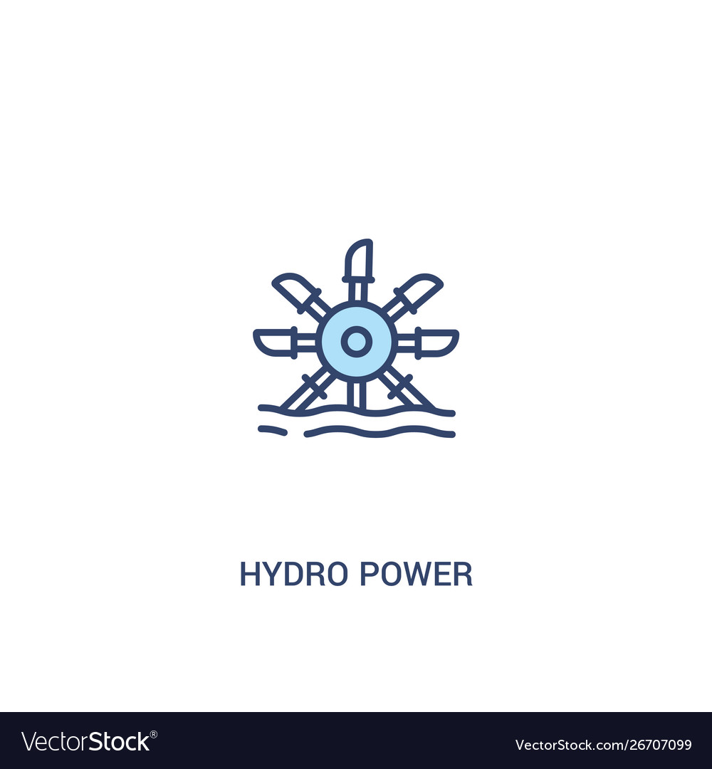 Hydro power concept 2 colored icon simple line