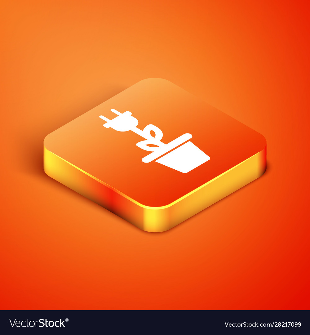 Isometric electric saving plug in pot icon Vector Image